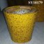 Pot for flower peacock yellow porcelain glazed pot