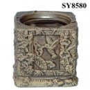 Square and round ceramic decorative stone design planter pot