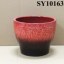 Painted flower pot red and black ceramic pots