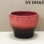 Painted flower pot red and black ceramic pots