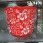 Chinese new year red ceramic decoration flower pot