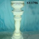 White glazed roman column decoration gate planter pot