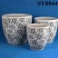 Flower pattern printing design glazed ceramic flowerpot