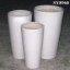 Set of 3 white glazed ceramic plant pot
