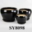 Special design bowl shape black ceramic pot