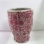 Ceramic pot for sale round red decal decoration flower pot