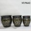 Pot for flower black garden ceramic plant pot