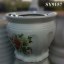 with peony printing white glazed business gift pot