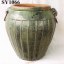 With iron hoop ceramic garden pot for flower green rustic planters and pots