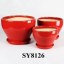 With saucer red Bowl shape pot red glazed hotel flower pot