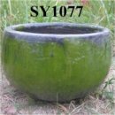 Monks bowl shape rustic green planters and pots