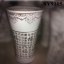 Chinese words printing white glazed big ceramic flower pot