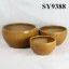 Bowl shape plain yellow flower pot wholesale