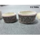 Paper mache rustic cement garden planter pot