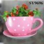 With saucer ceramic pot colorful tea cup flower pot