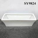 Practical white garden retangular ceramic planter