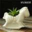 ceramic white wooden horse cute planters
