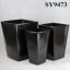 Squared black planter pot wholesale