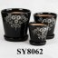 White & black big decoration ceramic flower pot