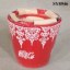 Red glazed middle flower pot