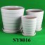 White glazed shaving line flower pots and planters