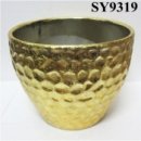 Shining plain golden small decoration flower pot
