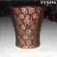 Golden pattern printing red ceramic plant pots
