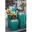 Tall blue modern large ceramic flower pot