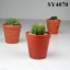 2.5 inches brownish red tiny ceramic flower pot