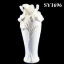 12.25" Decorative liquid gold white marble vases