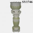 Unique design green carving glazed roman column
