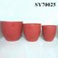 Red ceramic decorative indoor flower pots