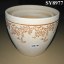 White ceramic pearlized glazed flower pot