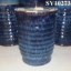 Round shape blue glazed ceramic garden plant pot