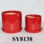 red glazed ceramic cylinder pot