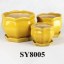 With saucer lace shape yellow glazed ceramic flower pot