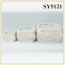 Fat square flower pot
