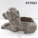 13 inches sitting lion animal garden plant pot