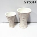 Horn shape flower receptacle tall cement large flower pot
