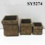 Square cement garden indian clay pot