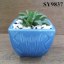 Pot for plant blue triangle mini planter pot