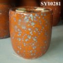 Peacock orange decoration glazed pot