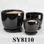 With saucer newest product black small porcelain flower pot