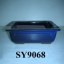 Blue rectangular indoor bonsai garden planter