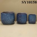 peacock glazed indoor ceramic planters
