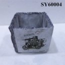 Squared cement finish decal decoration flower pot