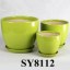 With saucer glazed green porcelain flower pot