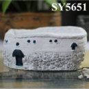Decorative office white clay pot