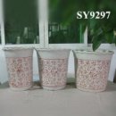 Ceramic pink printing home glazed pot