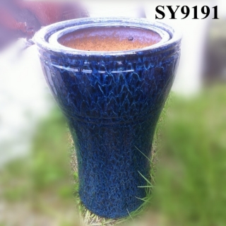 Planter for bright blue ceramic flower pot